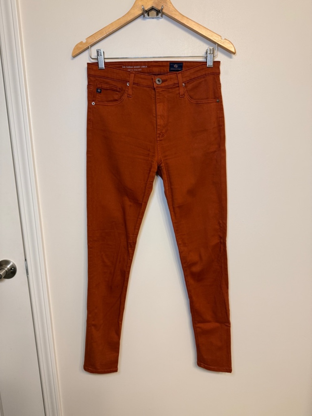 AG Adriano Goldschmied Women's Skinny Jeans in Rust Orange